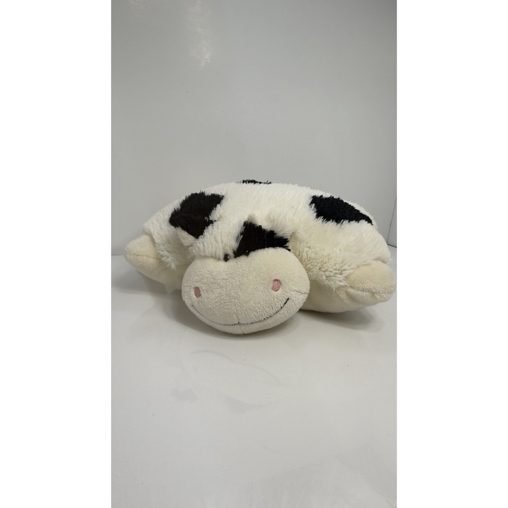 Pillow Pets PeeWees COZY COW 12" Plush Stuffed Animal CLEAN Black White Dots